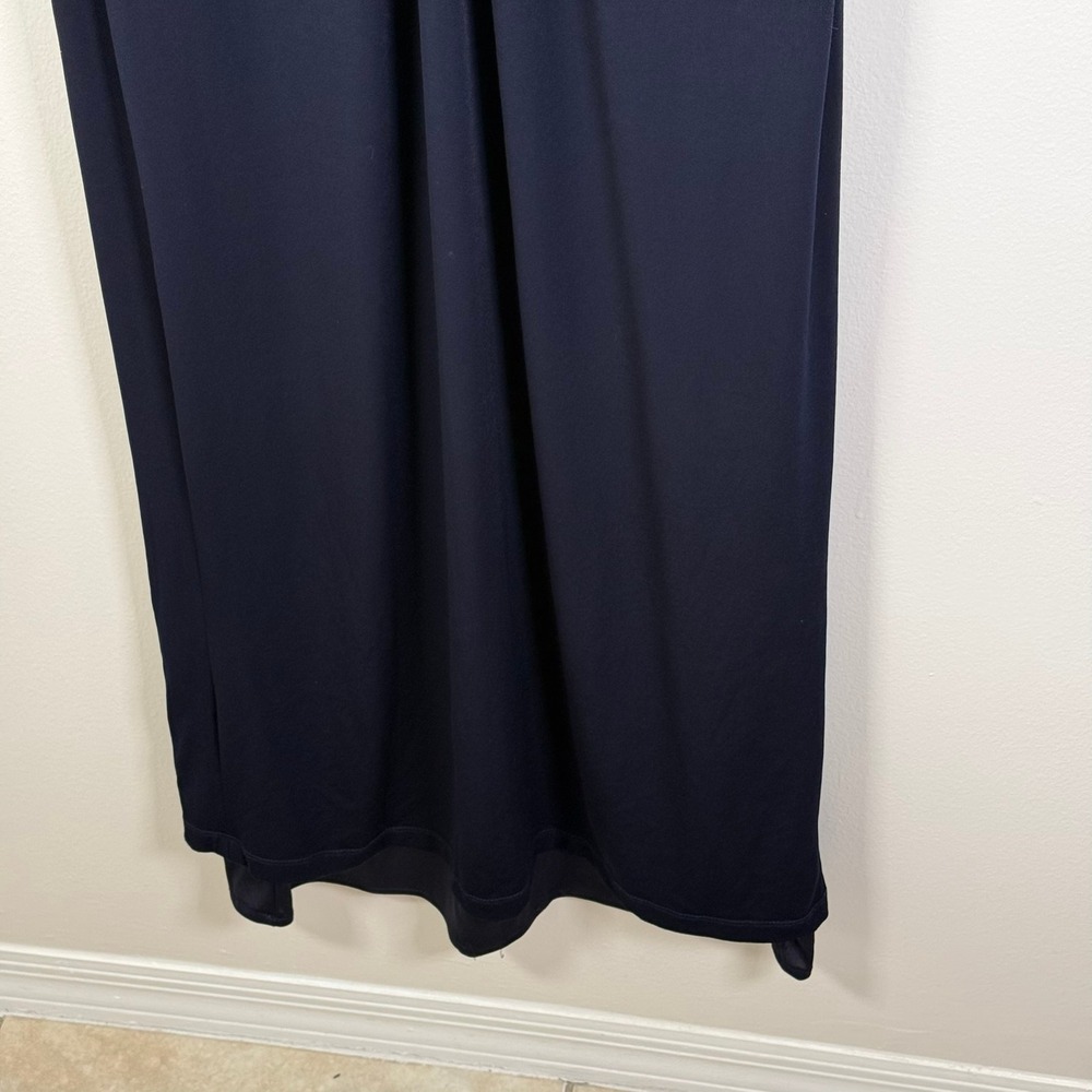 Cache Gown 6 Midnight Blue Rhinestone Halter Neck Formal Dress Maxi Made in USA - Picture 9 of 13